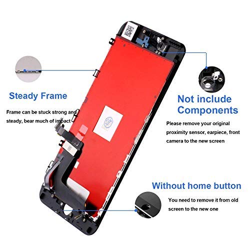 for iPhone 7 Screen Replacement - LCD Display 3D Touch Screen Digitizer Frame Full Assembly with Repair Tool Kits and Screen Protector (Black 4.7 Inch)